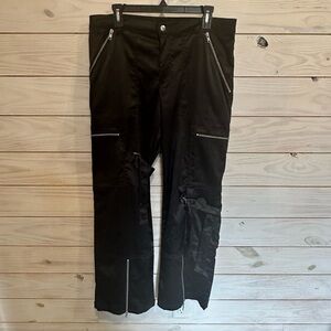 BDG Satin Black Cargo Pants Straight-Leg